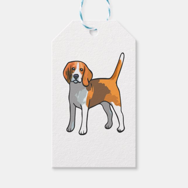 T-shirt med Beagle-hund Presentetikett (Framsidan)