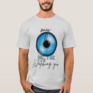 T-shirt med blåa ögon som tittar på dig – unik gra