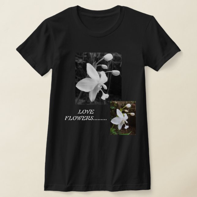 T-shirt med blommor för naturen älskare (Laydown)