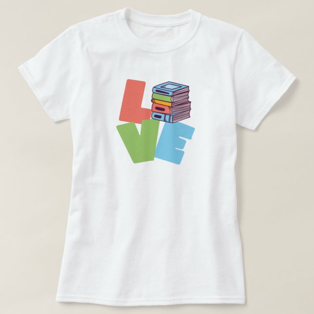 T-shirt med bokälskare (Design framsida)