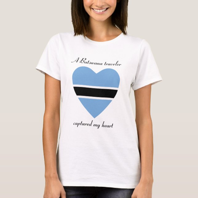 T-shirt med Botswanas flagga och hjärta (Framsida)