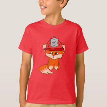 T-shirt med brandmanräv med brandmannahatt