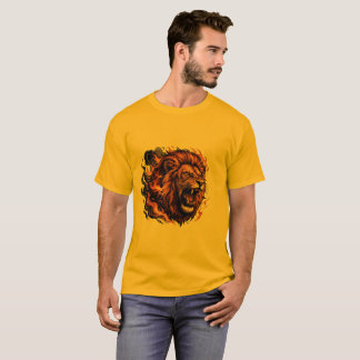 T-shirt med brüllande lejon – Kraftfull grafisk de
