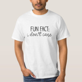 T-shirt med 'Bryr mig inte om'-text