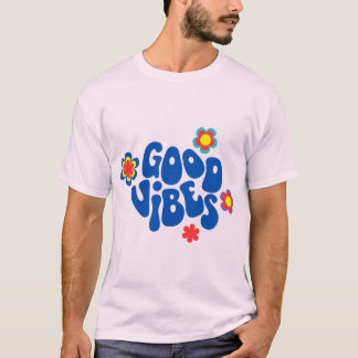 T-Shirt med Budskapet Bra Vibrationer | Positivt C