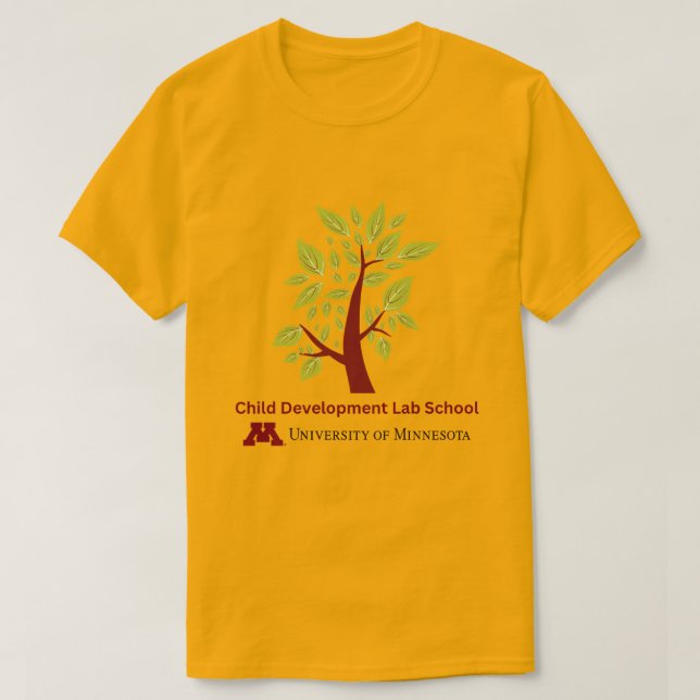 T-shirt med CDLS-logotyp för vuxna i guld (Design framsida)