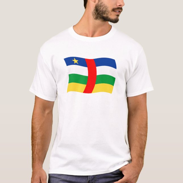 T-shirt med Centralafrikanska republikens flagga (Framsida)