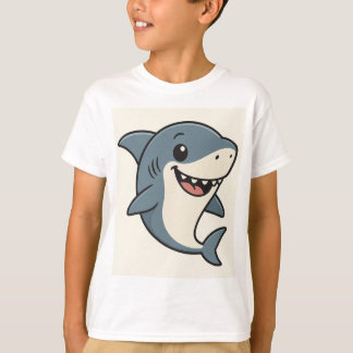 T-shirt med cool haj med solglasögon