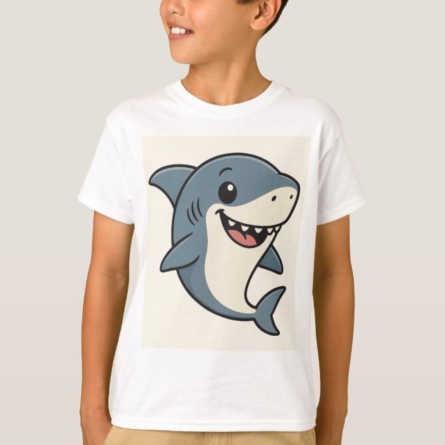 T-shirt med cool haj med solglasögon (Framsida)
