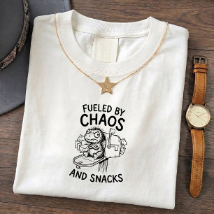 T-shirt med crankig dinosaur-chaos