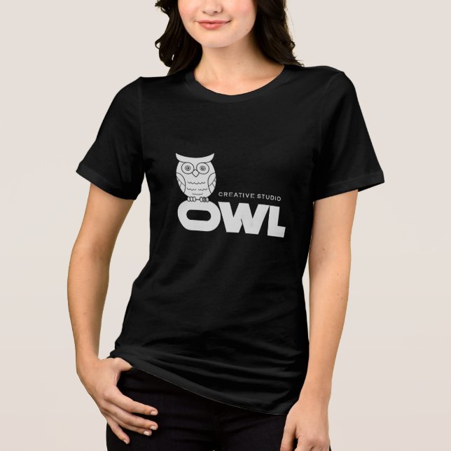T-shirt med Creative Studio Owl - minimalistisk vi (Framsida)