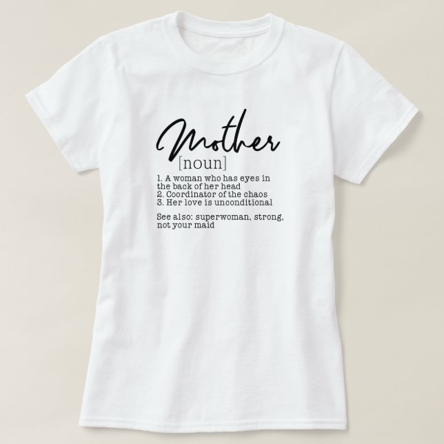 T-shirt med definition av mamma-ordbok Mamma Life  (Design framsida)