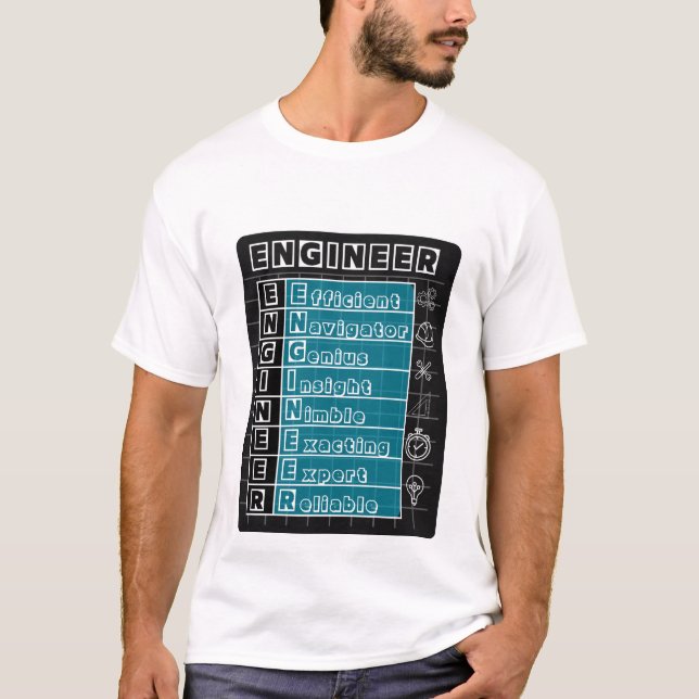T-shirt med definition av professionell ingenjör b (Framsida)