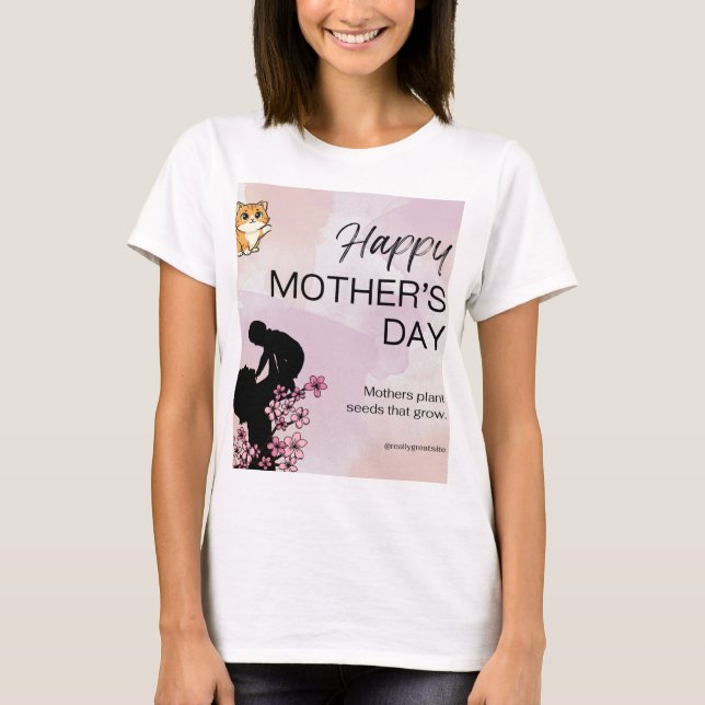 T-shirt med design för katt och mors dag (Framsida)