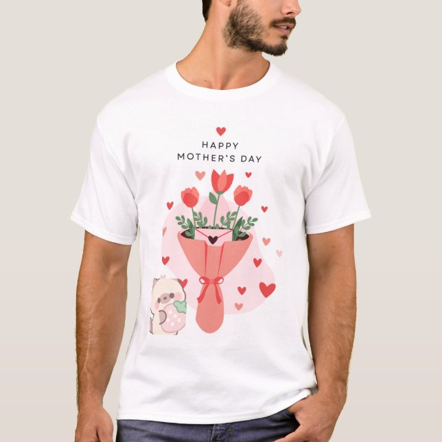 T-shirt med design för katt och mors dag (Framsida)
