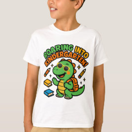 T-shirt med dinosaur som rytande in i förskoleklas