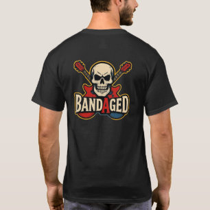 T-shirt med dödskallelogo dubbelsidig