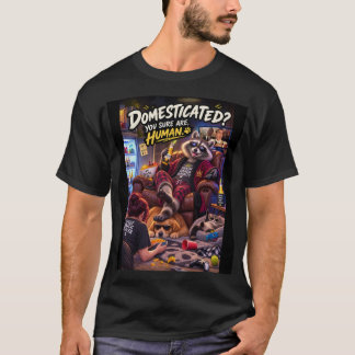 T-shirt med domesticerad tvättbjörn