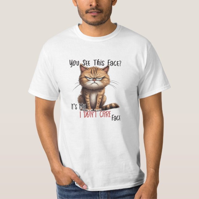 T-shirt med 'Don't Care' (Framsida)