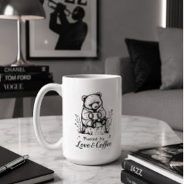 T-Shirt med 'Drivs av kärlek och kaffe' och rolig Kaffemugg