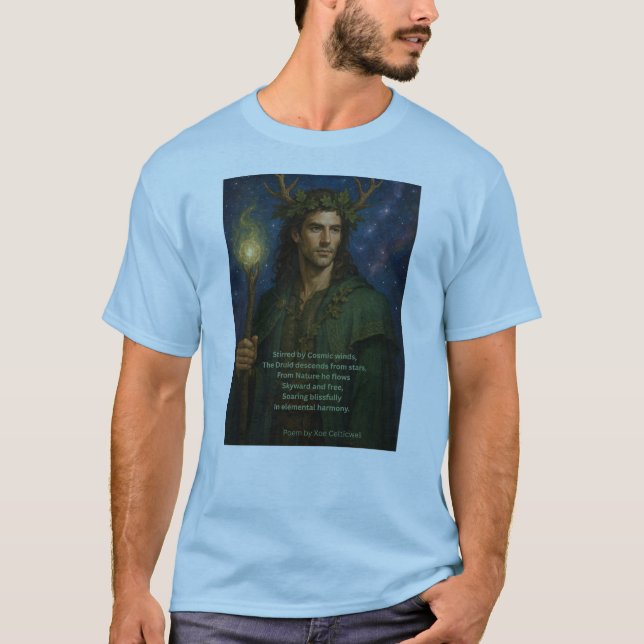 T- Shirt med Druid och Dikt från Xoe Celticwell T (Framsida)