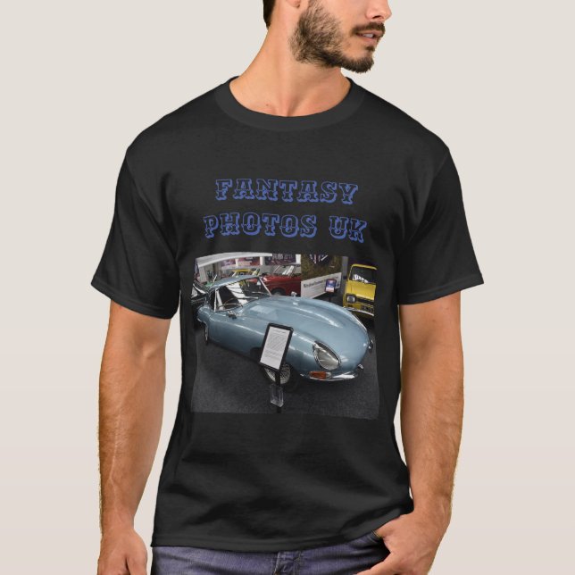 T-shirt med e-typ jaguar framtill (Framsida)
