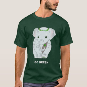 T-shirt med elefant som håller en fyrklöver