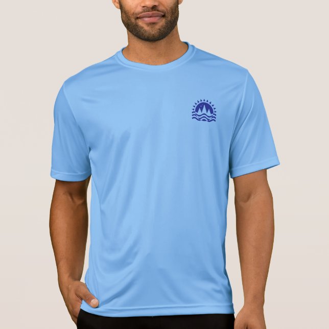 T-shirt med emblem för friluftsliv - blå (Framsida)