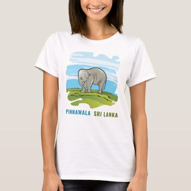 T-shirt med en baby-elefantillustration (Framsida)