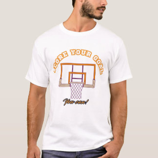 T-shirt med en motiverande basket slogan