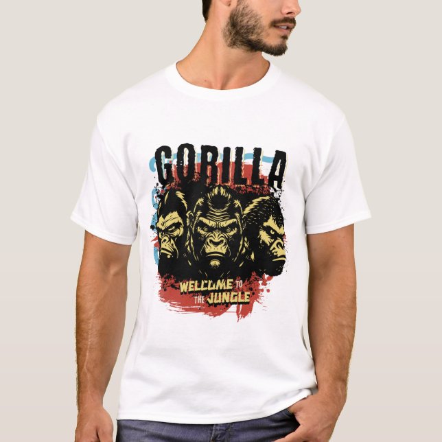 T-shirt med en stark gorilladesign (Framsida)
