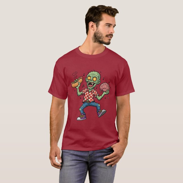 T-shirt med estetik för överlevnad vid zombie-apok (Hel framsida)