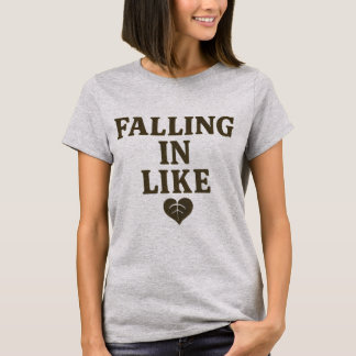 T-Shirt med 'Falling In Like' | Söt Retro Höst Trö