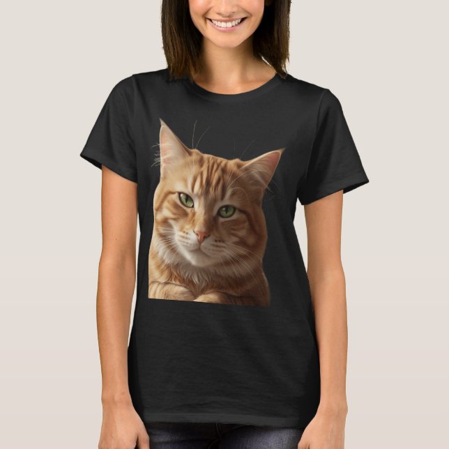 T-shirt med fet kattansikte – Vild & Stilig (Framsida)