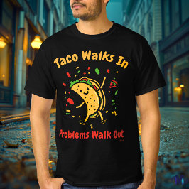 T-shirt med fet popkonst-grafik för taco