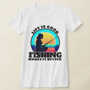 T-shirt med fiske och texten Livet är bra