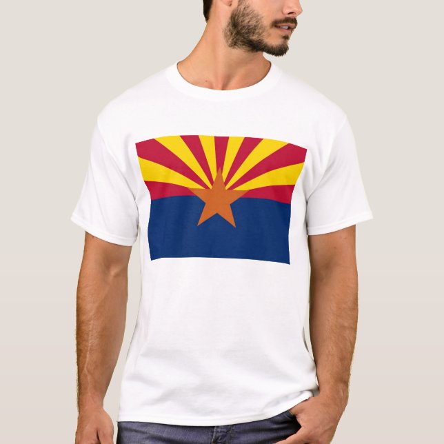 T Shirt med Flagga Arizona State USA (Framsida)