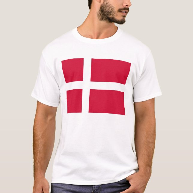 T Shirt med Flagga Danmark (Framsida)