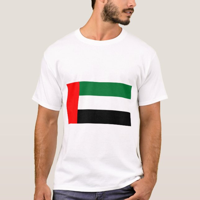 T Shirt med Flagga Förenade Arabemiraten (Framsida)