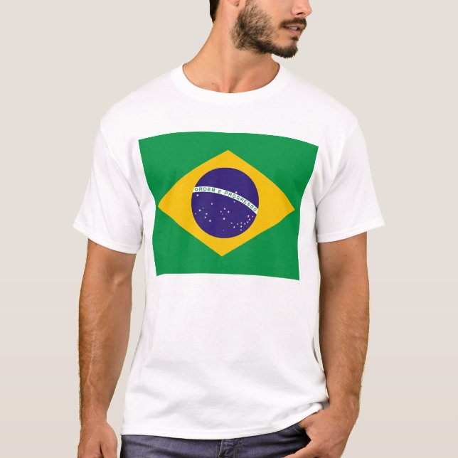 T Shirt med Flagga i Brasilien (Framsida)