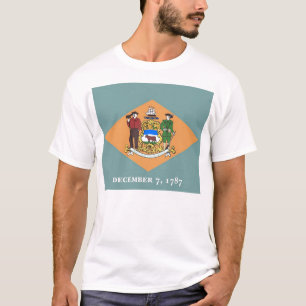 T Shirt med Flagga i Delaware State USA