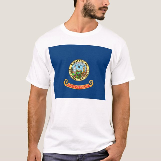 T Shirt med Flagga i delstaten Idaho i USA (Framsida)