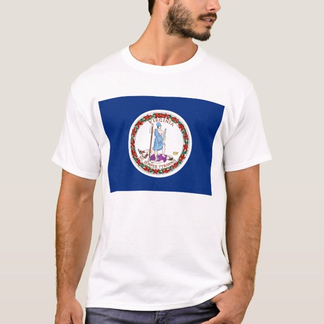 T Shirt med Flagga i delstaten Virginia USA (Framsida)