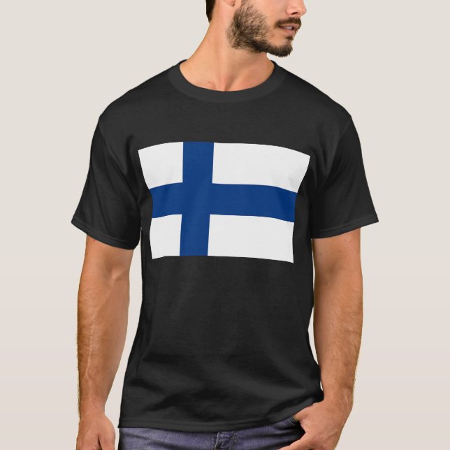 T Shirt med Flagga i Finland (Framsida)