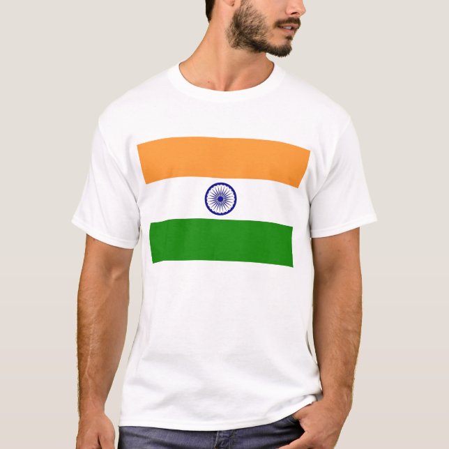 T Shirt med Flagga i Indien (Framsida)