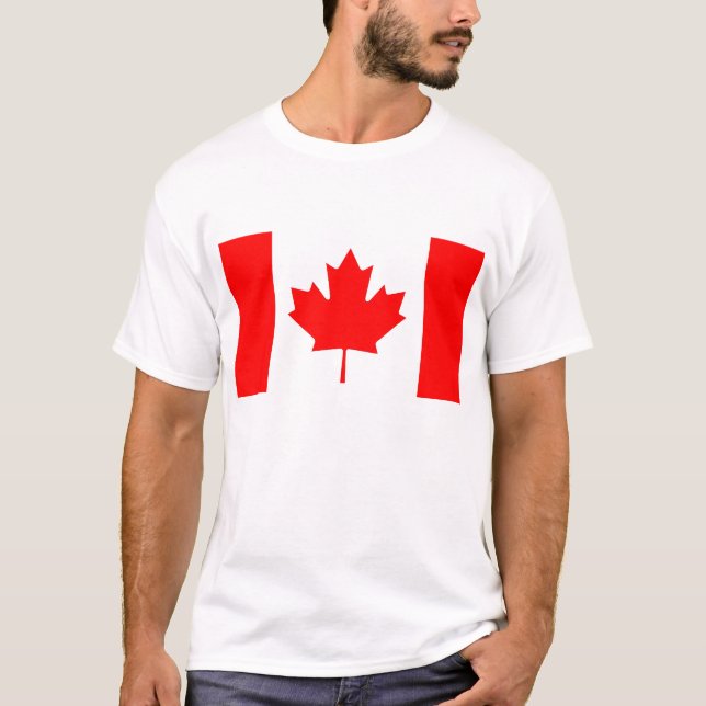 T Shirt med Flagga i Kanada (Framsida)