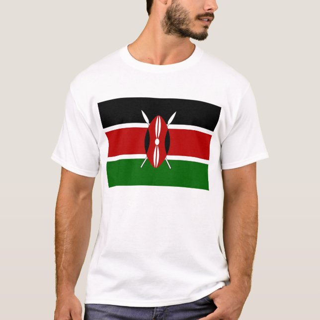 T Shirt med Flagga i Kenya (Framsida)