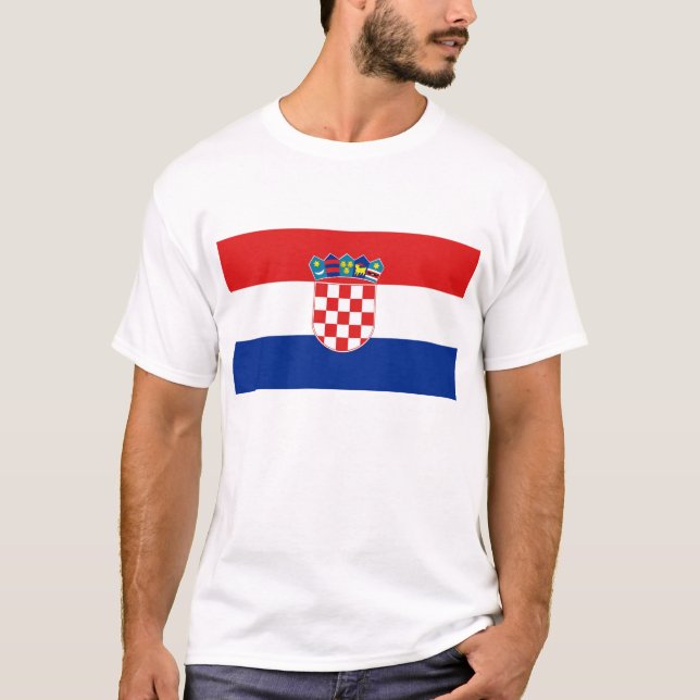 T Shirt med Flagga i Kroatien (Framsida)