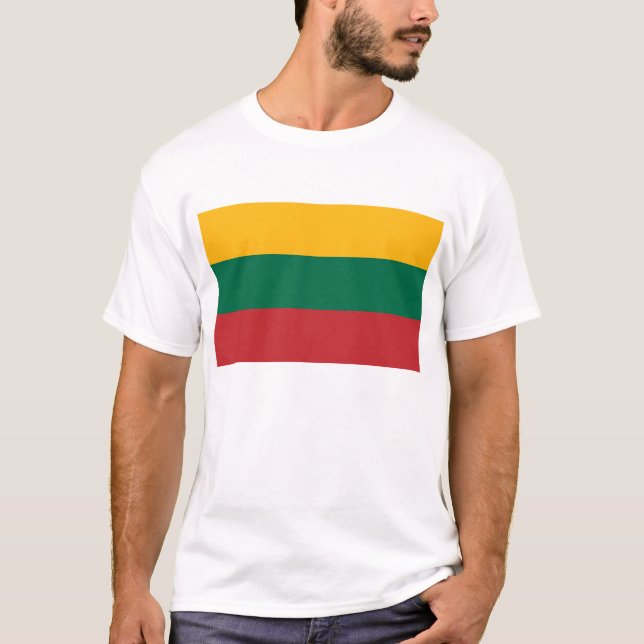T Shirt med Flagga i Litauen (Framsida)