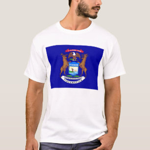 T Shirt med Flagga i Michiganstaten USA